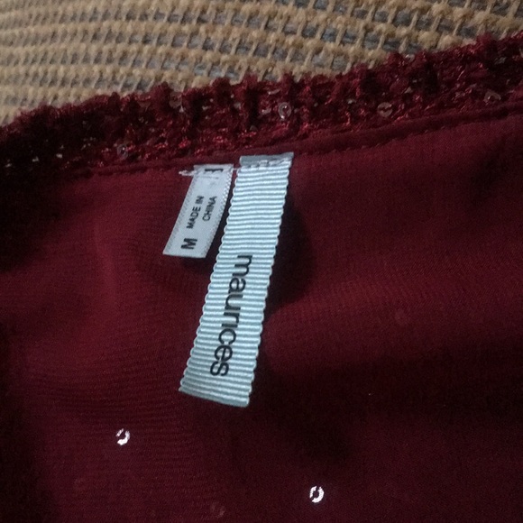 Maurice’s Dark Red Sparkly Sweater - Picture 5 of 5
